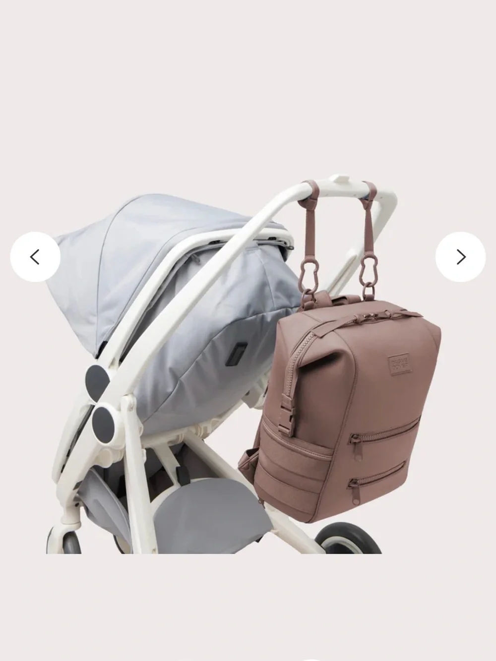 Dagne Dover in Dune Landon carryall and Indi diaper bag Set